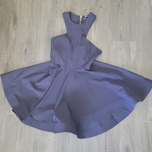 Windsor Blue and Gold Halter Sheath Cocktail Dress